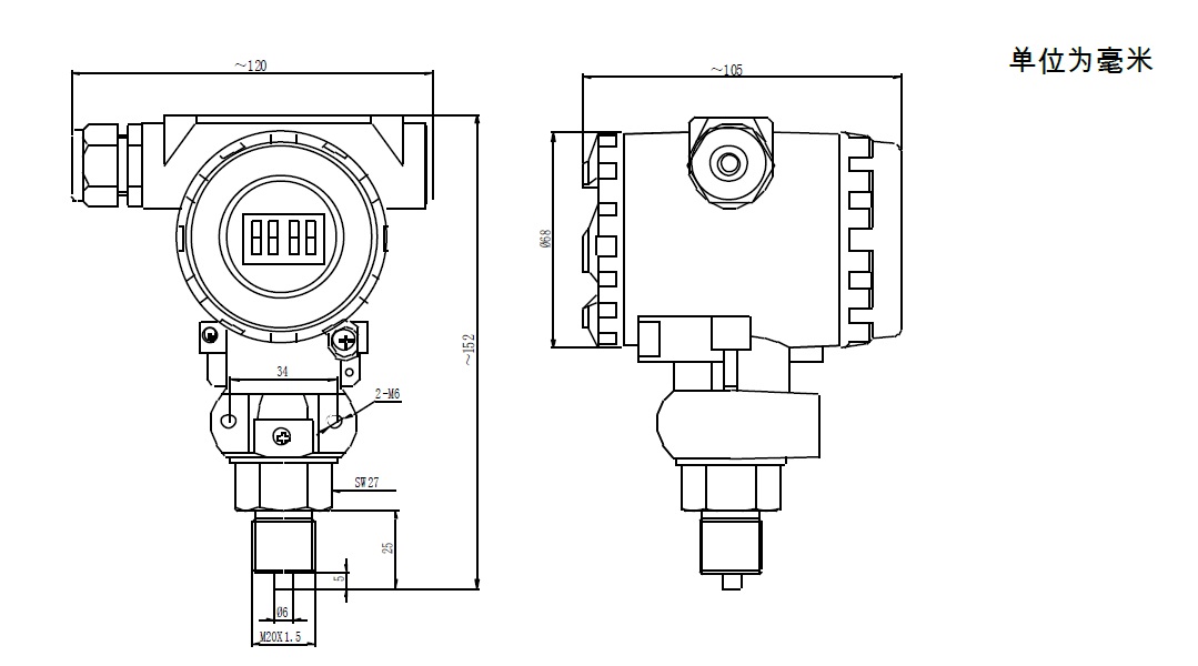 PT20SRI-310型 HART?協議智能壓力變送器外形結構.jpg